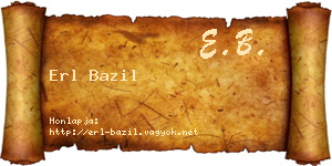 Erl Bazil névjegykártya